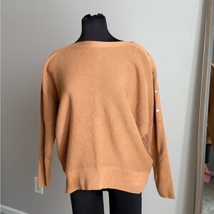 Simply Vera Vera Wang Camel Button-Accent Sweater